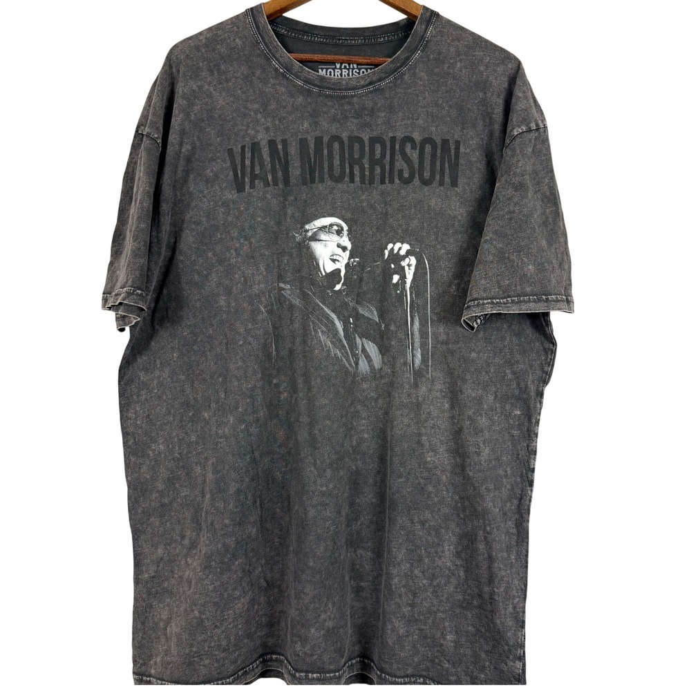 Van Morrison Graphic Band T Shirt XXL Charcoal Gray Mineral Wash